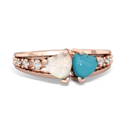 Opal Heart To Heart 14K Rose Gold ring R3342