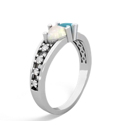 Opal Heart To Heart 14K White Gold ring R3342