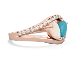 Opal Nestled Heart Keepsake 14K Rose Gold ring R5650