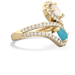 Opal Diamond Dazzler 14K Yellow Gold ring R3000