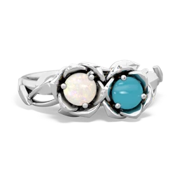 Opal Rose Garden 14K White Gold ring R5510