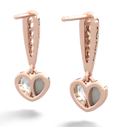 Opal Filligree Heart 14K Rose Gold earrings E5070