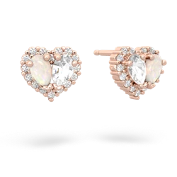 Opal Halo 14K Rose Gold earrings E7008