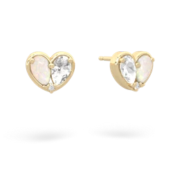 Opal 'Our Heart' 14K Yellow Gold earrings E5072