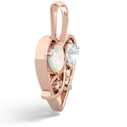 Opal Celtic Trinity Heart 14K Rose Gold pendant P5331