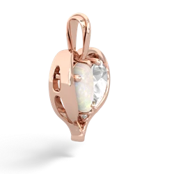 Opal Two Become One 14K Rose Gold pendant P5330