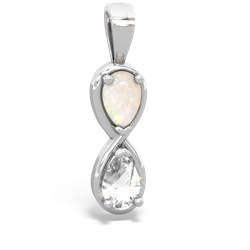 Opal Infinity 14K White Gold pendant P5050