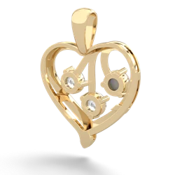 Opal Glowing Heart 14K Yellow Gold pendant P2233