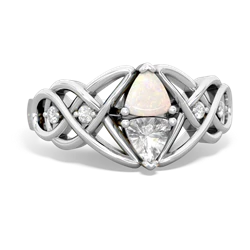 Opal Keepsake Celtic Knot 14K White Gold ring R5300