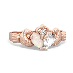 Opal 'Our Heart' Claddagh 14K Rose Gold ring R2388