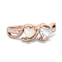 Opal Side By Side 14K Rose Gold ring R3090