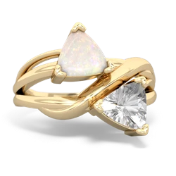 Opal Split Band Swirl 14K Yellow Gold ring R2341