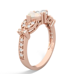 Opal Diamond Butterflies 14K Rose Gold ring R5601