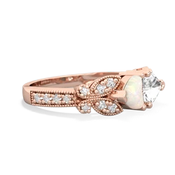 Opal Diamond Butterflies 14K Rose Gold ring R5601