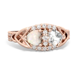 Opal Sparkling Celtic Knot 14K Rose Gold ring R2645