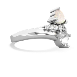 Opal Heart To Heart 14K White Gold ring R2064