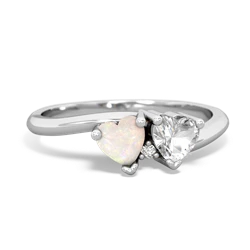 Opal Sweethearts 14K White Gold ring R5260