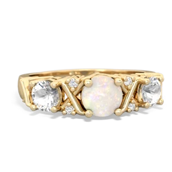 Opal Hugs And Kisses 14K Yellow Gold ring R5016