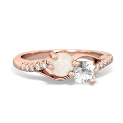 Opal Infinity Pave Two Stone 14K Rose Gold ring R5285