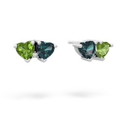 Peridot Sweethearts 14K White Gold earrings E5260