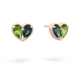 Peridot 'Our Heart' 14K Rose Gold earrings E5072