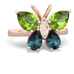 Peridot Butterfly 14K Rose Gold ring R2215