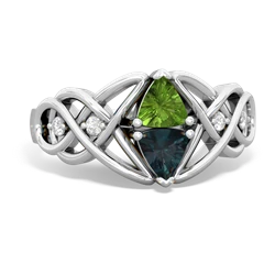 Peridot Keepsake Celtic Knot 14K White Gold ring R5300