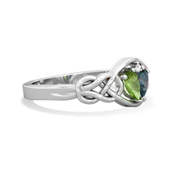 Peridot Celtic Love Knot 14K White Gold ring R5420