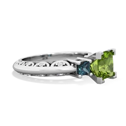 Peridot Eternal Embrace Engagement 14K White Gold ring C2001