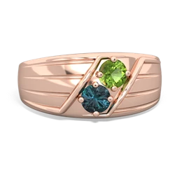 Peridot Men's Streamline 14K Rose Gold ring R0460