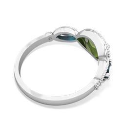 Peridot Milgrain Marquise 14K White Gold ring R5700