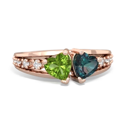 Peridot Heart To Heart 14K Rose Gold ring R3342