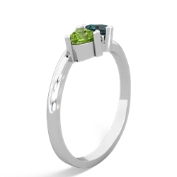 Peridot Sweethearts 14K White Gold ring R5260