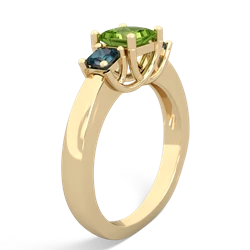 Peridot Three Stone Trellis 14K Yellow Gold ring R4015