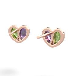 Peridot 'Our Heart' 14K Rose Gold earrings E5072