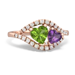 Peridot Mother And Child 14K Rose Gold ring R3010