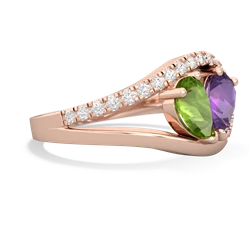 Peridot Nestled Heart Keepsake 14K Rose Gold ring R5650