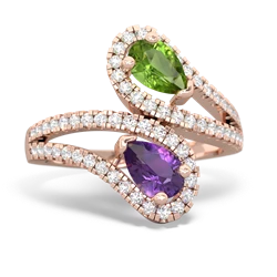 Peridot Diamond Dazzler 14K Rose Gold ring R3000