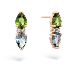 Peridot Bowtie Drop 14K Rose Gold earrings E0865