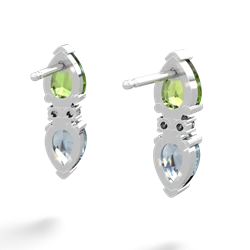 Peridot Bowtie Drop 14K White Gold earrings E0865