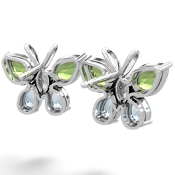 Peridot Butterfly 14K White Gold earrings E2215