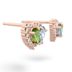 Peridot Halo 14K Rose Gold earrings E7008