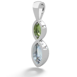 Peridot Antique-Style Halo 14K White Gold pendant P5700