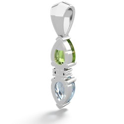 Peridot Bowtie Drop 14K White Gold pendant P0865