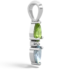 Peridot Bowtie Drop 14K White Gold pendant P0865