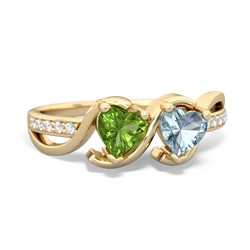 Peridot Side By Side 14K Yellow Gold ring R3090