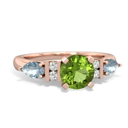 Peridot 6Mm Round Eternal Embrace Engagement 14K Rose Gold ring R2005