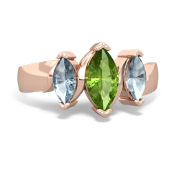 Peridot Three Peeks 14K Rose Gold ring R2433