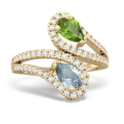 Peridot Diamond Dazzler 14K Yellow Gold ring R3000