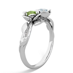 Peridot Rose Garden 14K White Gold ring R5510